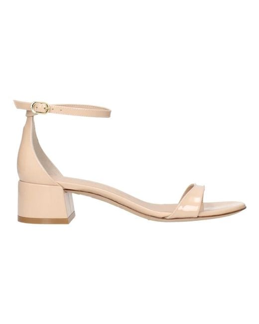Stuart Weitzman Leren Platte Sandalen in het Natural