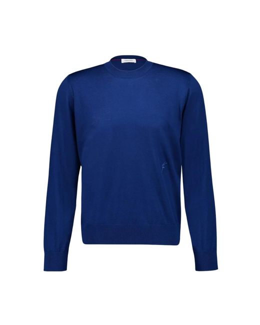 Ferragamo Blue Round-Neck Knitwear for men