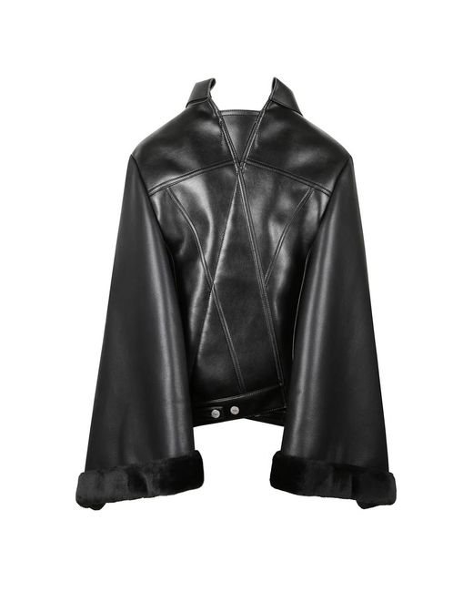 Junya Watanabe Imitatielederen Jas in het Black