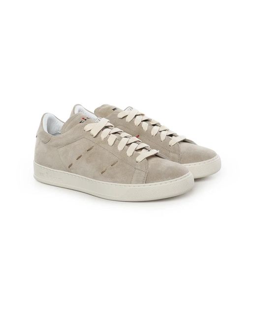 Kiton Suede Leather Sneaker in het Gray voor heren