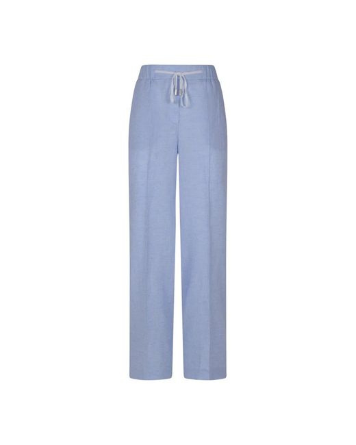 Peserico Blue Straight Trousers
