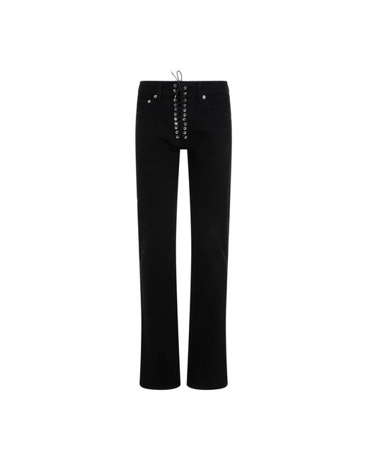 Jeans slim con lacci neri di Ludovic de Saint Sernin in Black