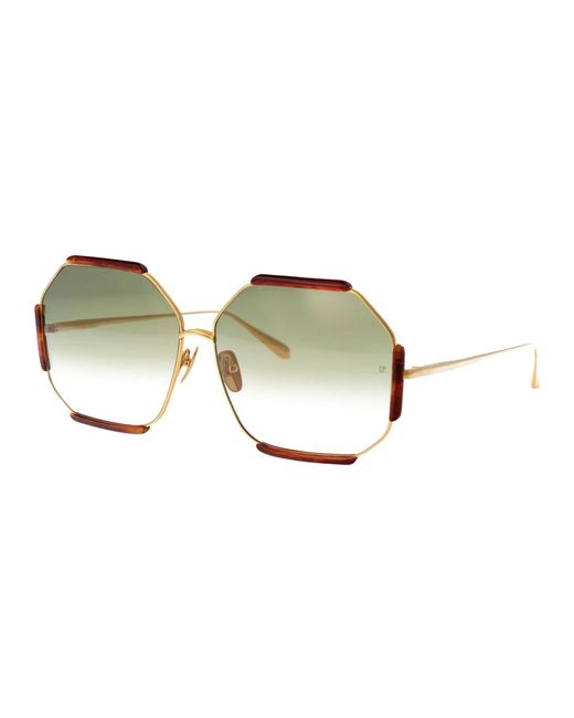 Linda Farrow Metallic Margot sonnenbrille für stilvollen sonnenschutz
