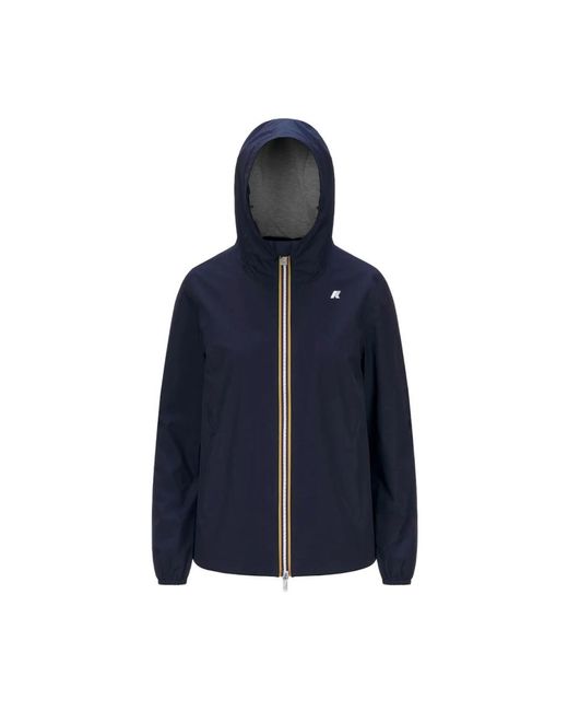 K-Way Jassen ,Blauw ,Polyester Blauwe Korte Jas Polyester in het Blue