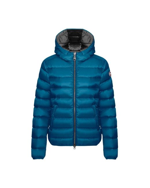 Colmar Jassen ,Blauw ,Korte Gewatteerde Jas Met Vaste Capuchon in het Blue