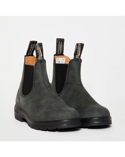 Blundstone Rustikale schwarze chelsea boots in Black für Herren