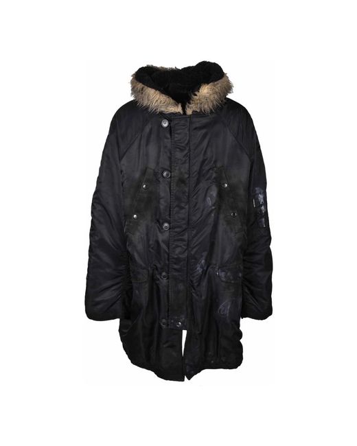 Balenciaga Jassen ,Zwart ,Gewatteerde Jas Met Knopen En Rits in het Black voor heren