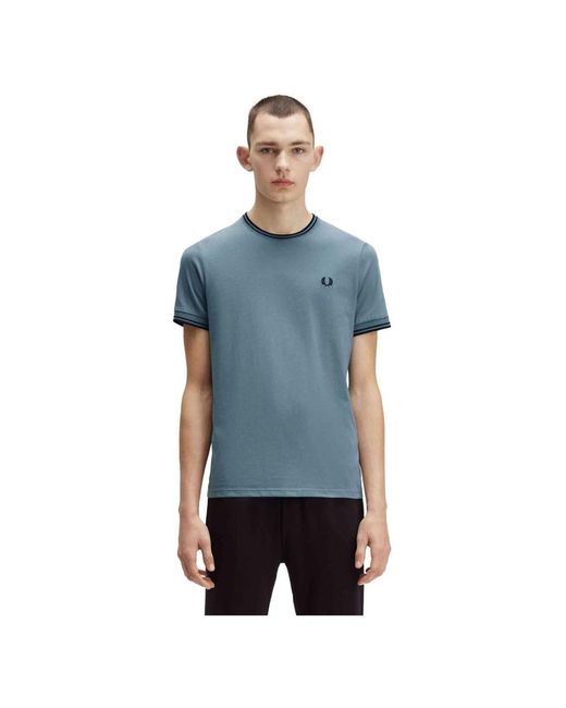Fred Perry Contrast Ribeted Tee in het Blue voor heren