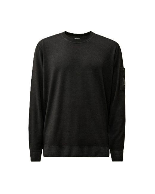 C P Company Schwarzer merinowollpullover in Black für Herren