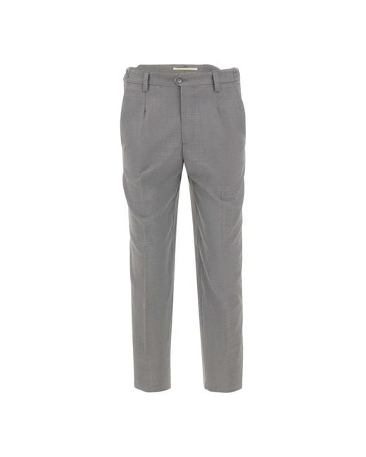 BRIGLIA Gray Suit Trousers for men