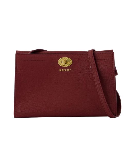 Burberry Red Burgunder Leder Schultertasche