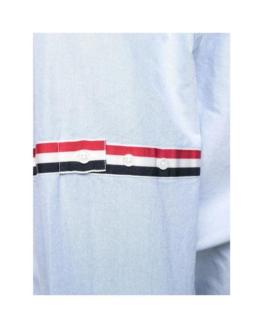 Thom Browne Blue 4-Bar Oxford Shirt for men