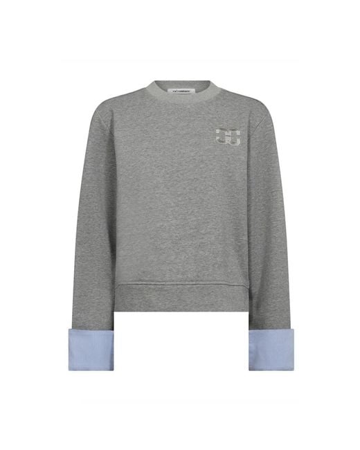 co'couture Gray Grau Melan Manschette Sweatshirt