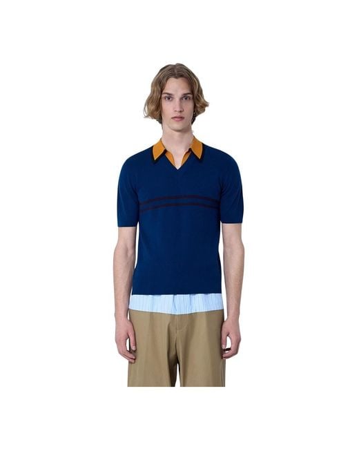 Dries Van Noten Blue V-Neck Knitwear for men