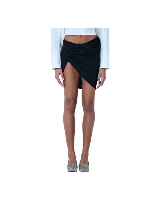 Jacquemus Rokken ,Zwart ,Polyester Geplooide Mini Rok in het Blue