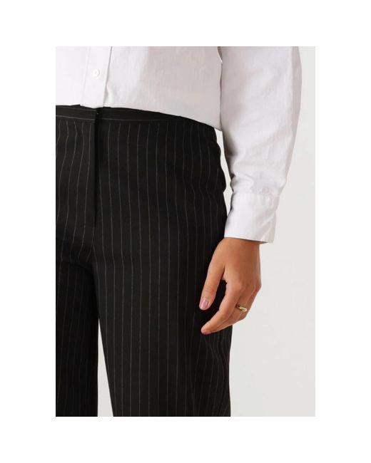 Another Label Broeken ,Zwart ,Polyester Zwarte Moore Broek Voor Vrouwen in het Black