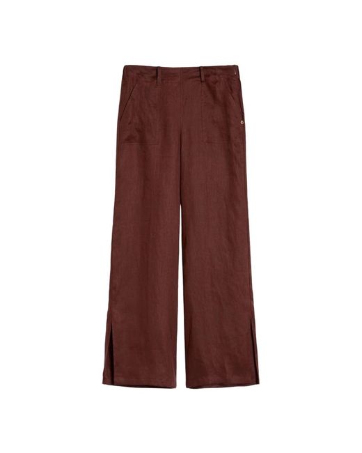 Pantaloni ampi in lino di Pennyblack in Brown