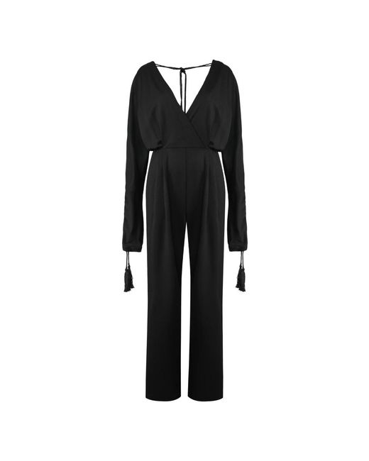 Alberta Ferretti Wolmix Jumpsuit in het Black
