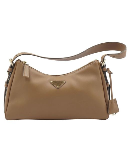 Prada Natural Shoulder Bags