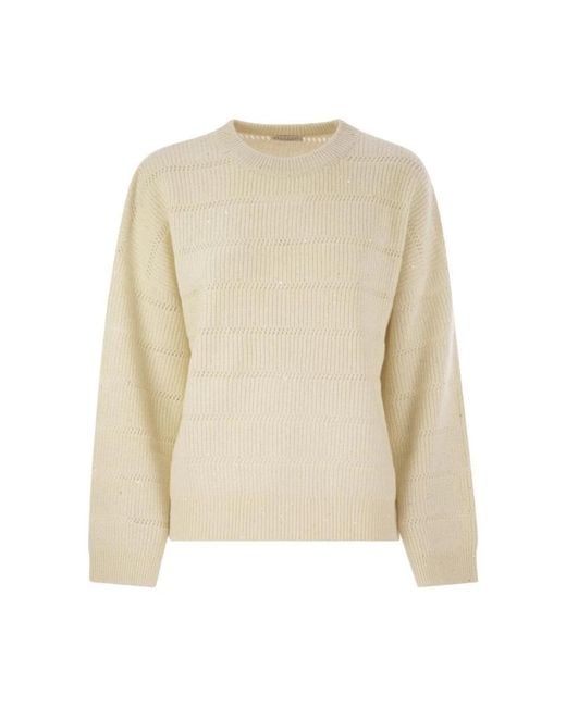Brunello Cucinelli Natural Round-Neck Knitwear