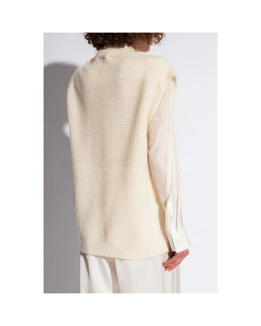 Knitwear > v-neck knitwear Fabiana Filippi en coloris Natural
