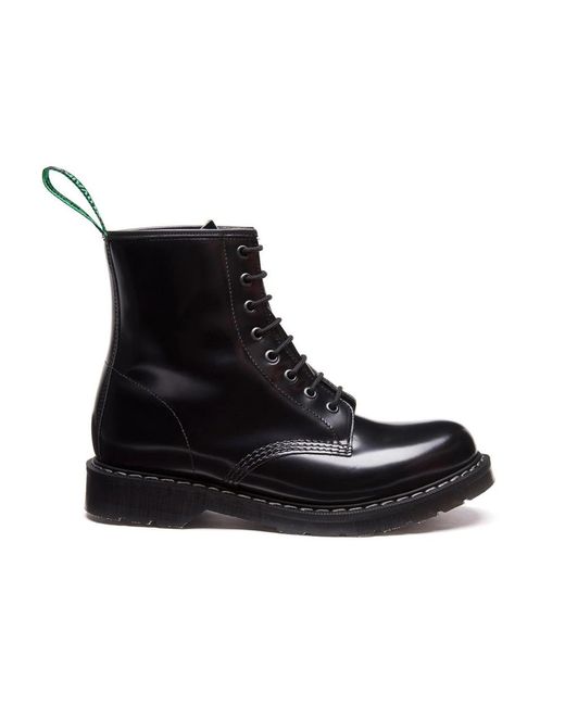 Solovair Black Lace-Up Boots for men