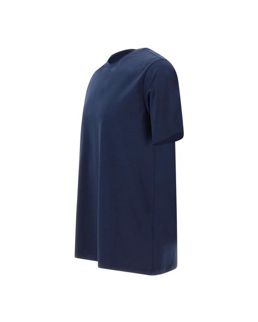 Herno Superfijn Katoen Stretch T-Shirt in het Blue voor heren
