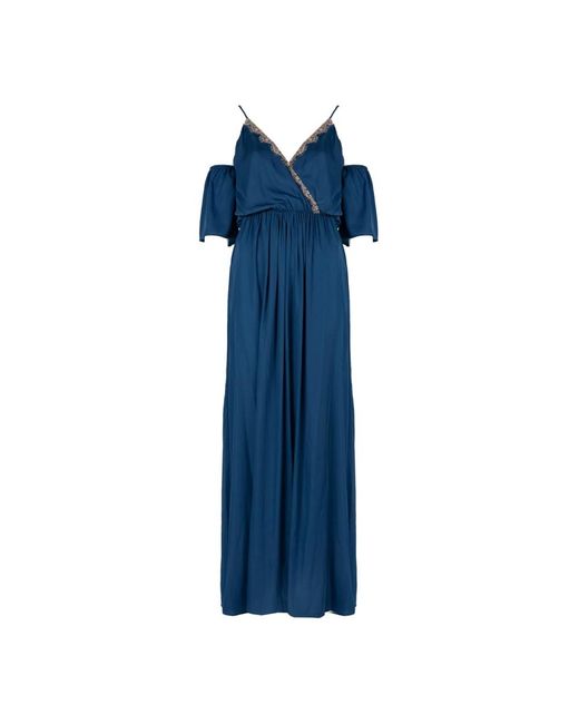 Liu Jo Kleedjes ,Blauw ,Elegante Maxi Jurk in het Blue