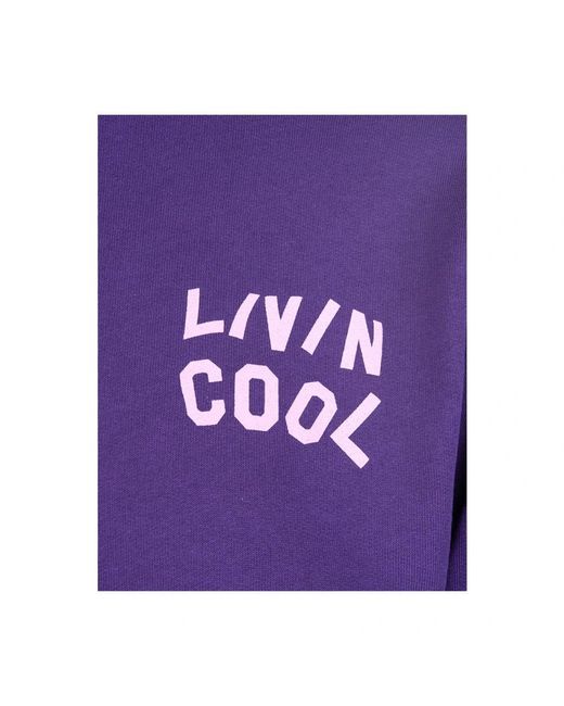 LIVINCOOL Hoodies & Sweatvesten ,Paars ,Paarse Orchidee Crop Hoodie Artwork in het Purple