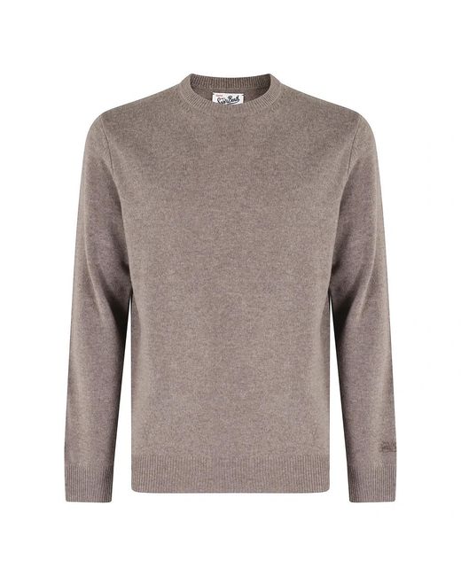 Mc2 Saint Barth Gray Round-Neck Knitwear for men