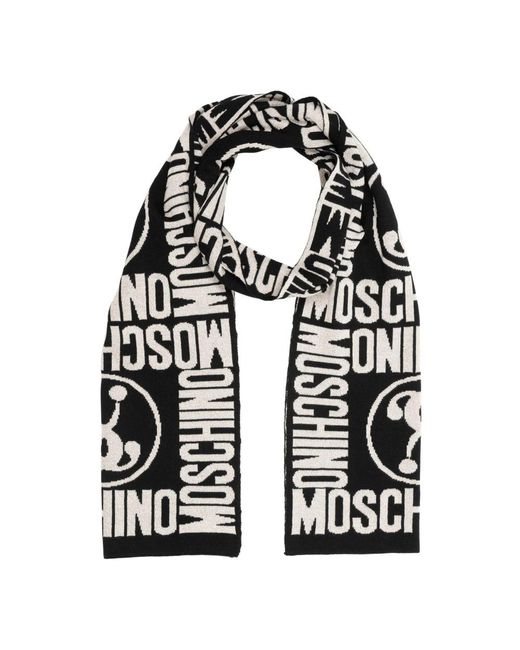 Moschino Black Logo Scarf