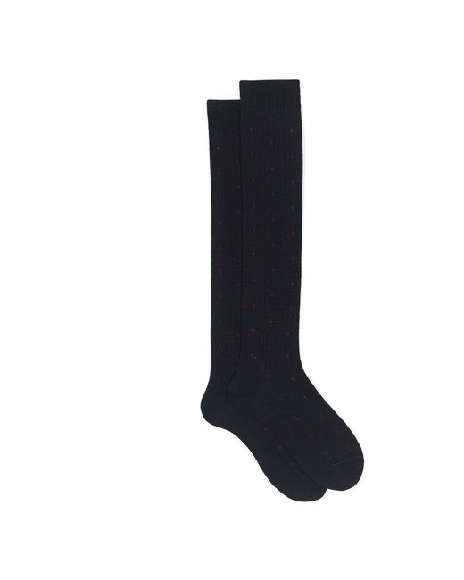 Gallo Blaue baumwoll-langsocken mit roter stickerei in Black für Herren
