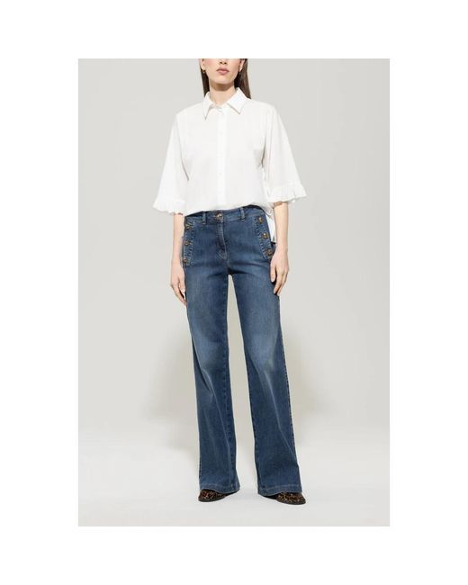 Luisa Cerano Boxy Blouse in het White
