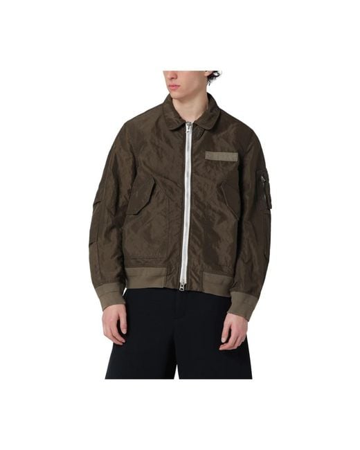 Sacai Brown Bomber Jackets for men