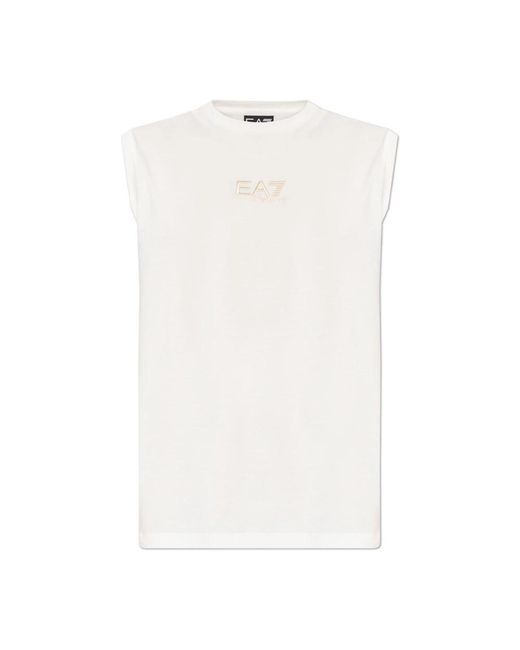 EA7 Tops ,Katoen Printed Tank Top in het White voor heren