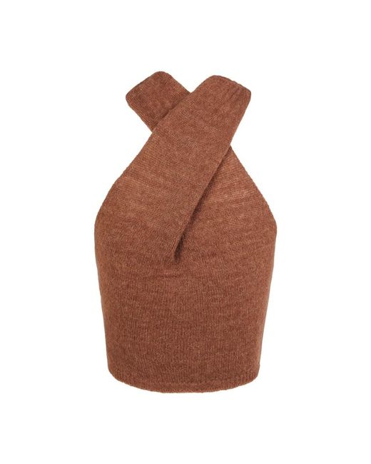 Cortana Brown Sleeveless Tops