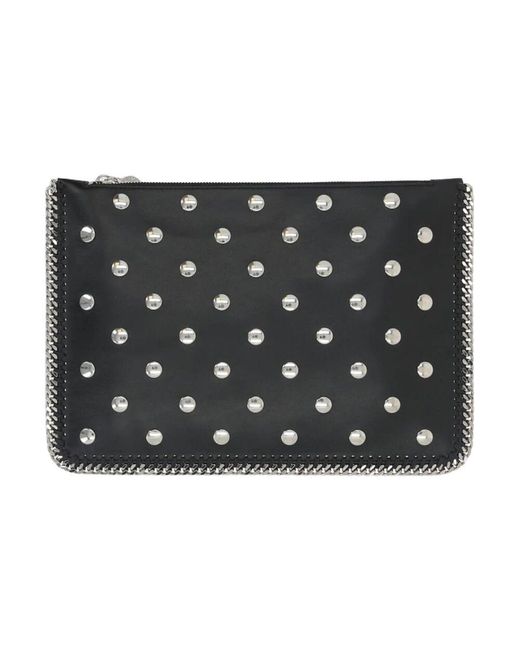Stella McCartney Black Studded Chain Wallet Clutch