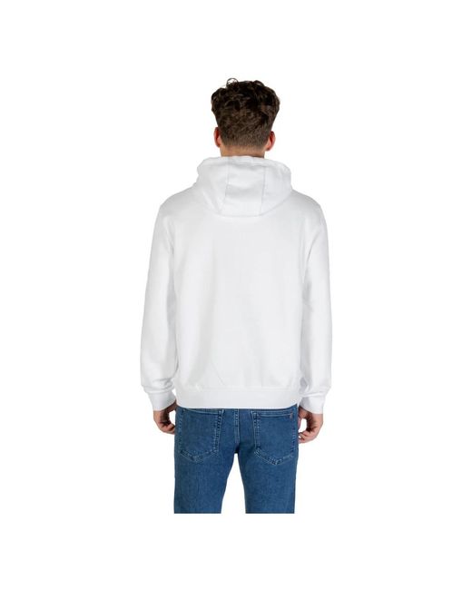 EA7 Hoodies & Sweatvesten ,Wit ,Katoen Hoodie Met Ea7 Design in het White voor heren