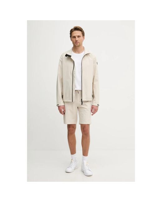 Guess Jassen ,Polyester Logo-Patch Ritssluiting Windjack in het Natural voor heren