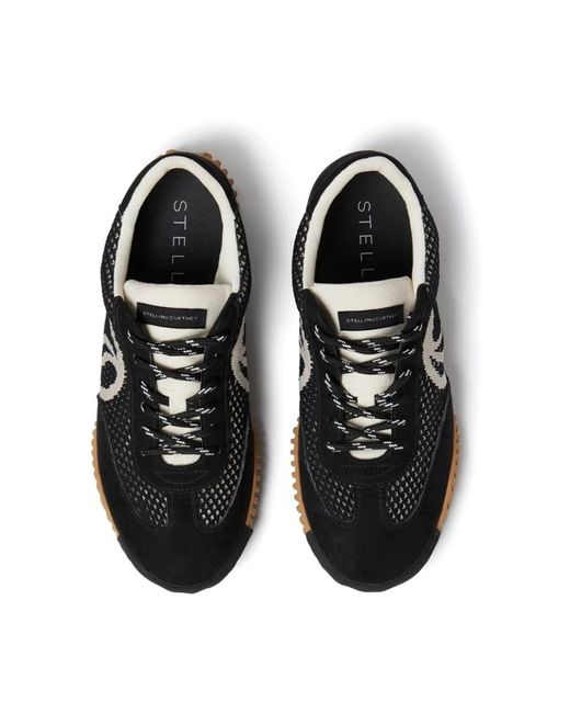 Stella McCartney Black S-Wave Mesh Sneakers