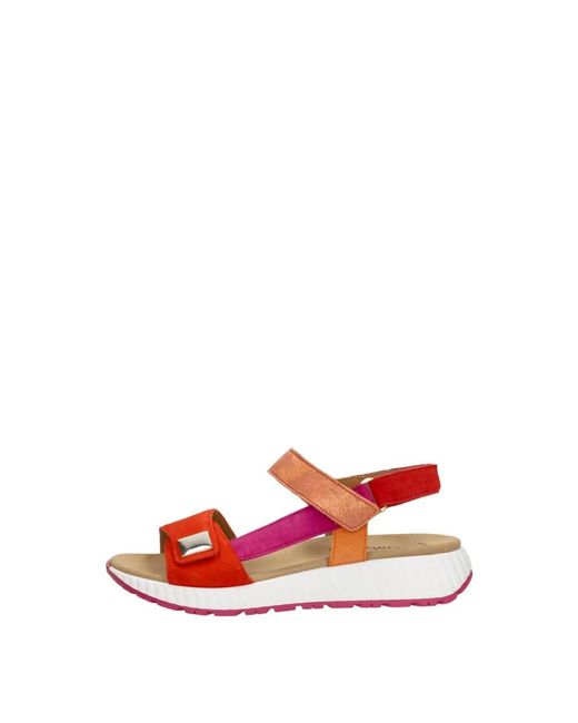 Gabor Schoenen ,Veelkleurig ,Sandalen Plat in het Red