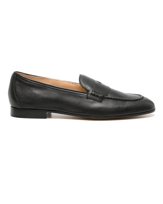 Doucal's Zwarte Leren Loafers Casual Platte in het Black