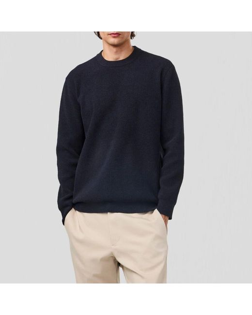 NN07 Schwarzer Crewneck Pullover Mit Modedetails in Blue für Herren