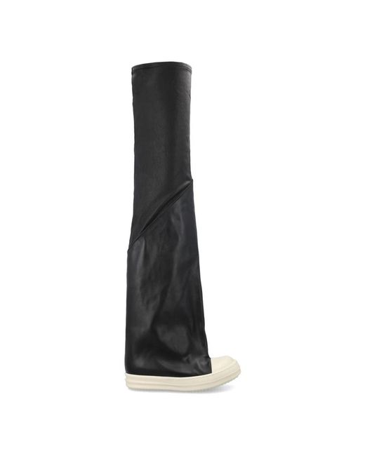Rick Owens Black Over-Knee Boots
