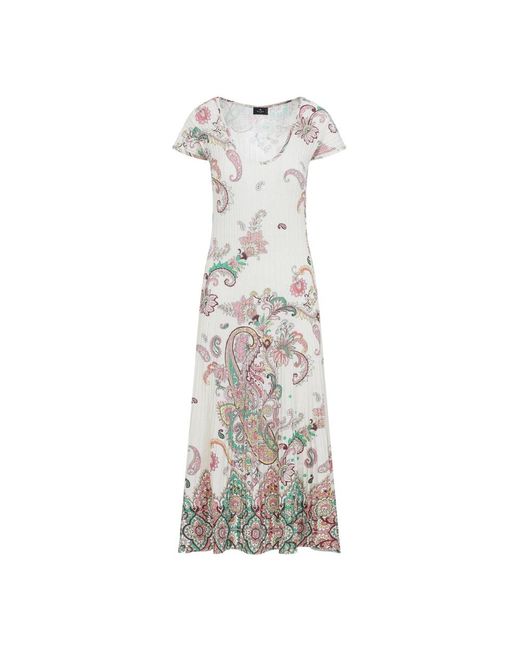 Etro Multicolor Flowing Maxi Dress With Vibrant Paisley Print