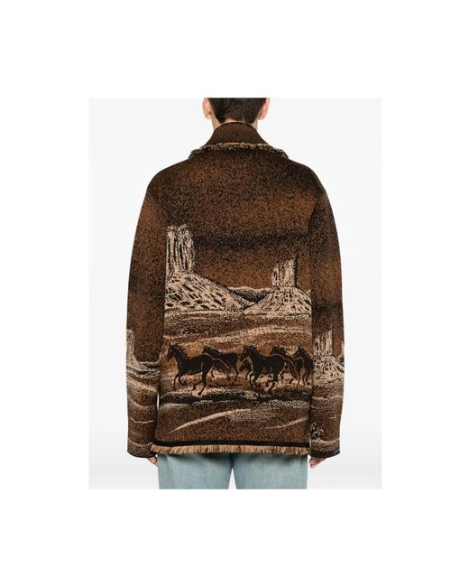 Alanui Cardigan Met Sjaalkraag in het Brown voor heren