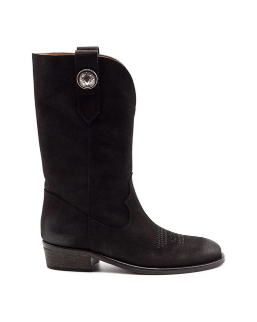 Via Roma 15 Black Cowboy Boots