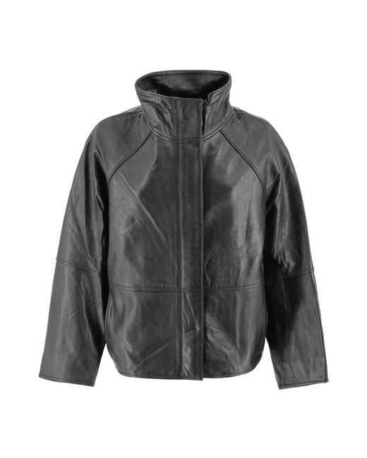 Soeur Gray Leather Jackets