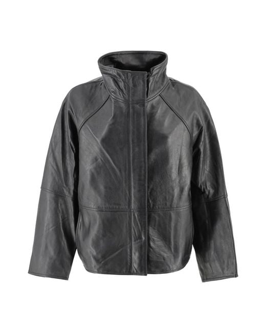 Soeur Gray Leather Jackets