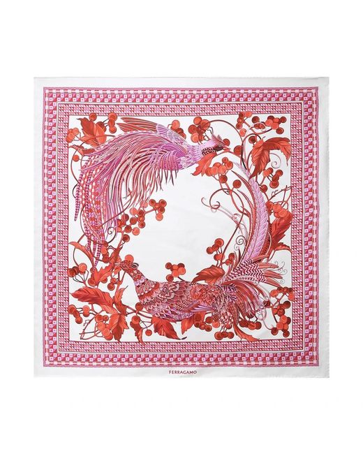 Ferragamo Red Silky Scarves